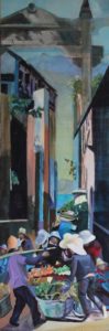 Couleurs du Yunann, Dali, Chine 1,huile sur bois, 180x60