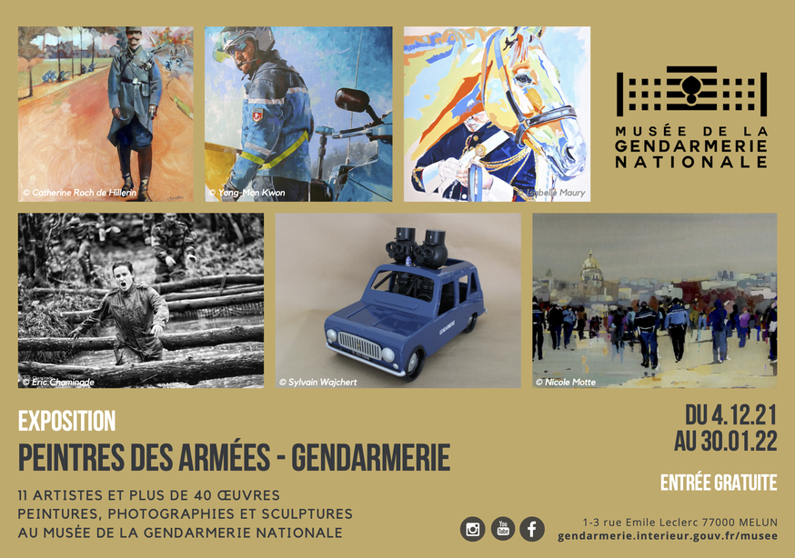 Du 4 décembre 2021 au 30 janvier 2022, à MELUN, le Musée de la gendarmerie nationale vous accueille  et vous présente les Peintres des armées – Gendarmerie