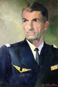 Jacques VALLOIS 1907 - 1990 Pilote et Général de l'armée de l'air Huile/toile 55x46