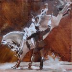 Croupade, huile sur toile, 30x30