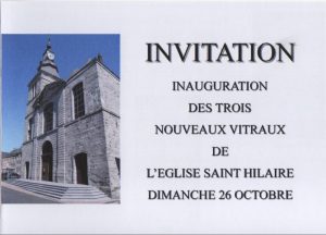 Invitation à l’inauguration des 3 nouveaux Vitraux de l’église St Hilaire de Givet 1