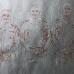 3 cadres du 1er RE sanguine s/papier 50/32,5